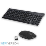 SeenDa 2.4G Wireless Silent Keyboard and Mouse Mini Multimedia Full-size Keyboard Mouse Combo Set For Notebook Laptop Desktop PC