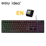 Gaming Keyboard Gamer Mechanical Imitation Keyboard Gaming RGB Keyboard with Backlight Ergonomic Key Board 104 Keycaps for PC