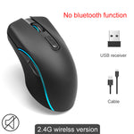 2.4G Wireless+Bluetooth Mouse Rechargeable 2400DPI Professional Gaming Mouse For Macbook Lenovo 7 LED light Gamer Computer Mouse