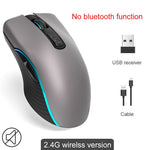 2.4G Wireless+Bluetooth Mouse Rechargeable 2400DPI Professional Gaming Mouse For Macbook Lenovo 7 LED light Gamer Computer Mouse