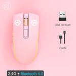 2.4G Wireless+Bluetooth Mouse Rechargeable 2400DPI Professional Gaming Mouse For Macbook Lenovo 7 LED light Gamer Computer Mouse
