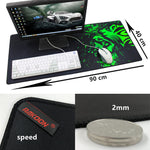 Green Print Large Gaming Mouse Pad Anti-slip Natural Rubber Mouse Mat Keyboard Pad Desk Mat For Laptop Computer Gamer Mousepad