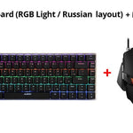 Ajazz AK33 82 keys mechanical keyboard Russian / English layout gaming keyboard RGB backlight blue / black switch wired keyboard