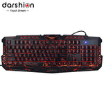 Gaming Backlight Keyboard LED Russian/English Layout USB Wired Colorful Breathing Waterproof for Desktop laptop Office keyboard